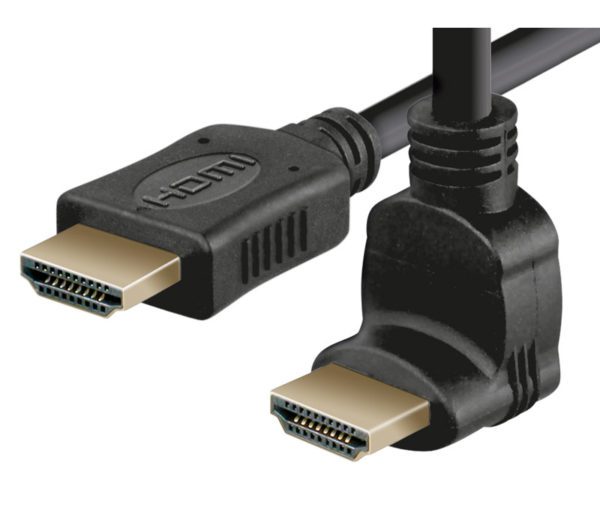 Conexión HDMI macho recto - macho acodado 2m