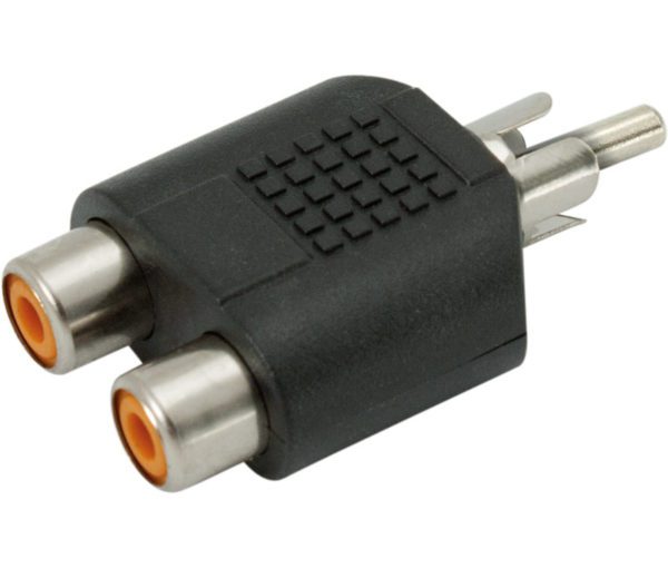 Adaptador RCA macho a 2 hembras RCA