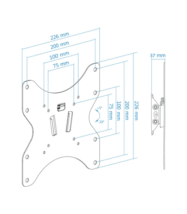 SOPORTE TV INCLINABLE 3,7CM 75/100/200 - Imagen 2