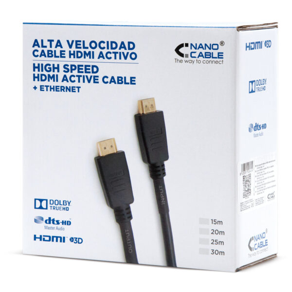 Cable HDMI V1.4 4K@30Hz 15m NANOCABLE - Imagen 2