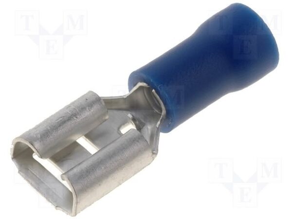 Terminal Faston Hembra 6,3mm PreAislado AZUL (100 uds.)