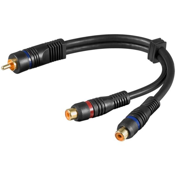 Cable RCA 1 macho a 2 RCA hembras HQ 0,20m