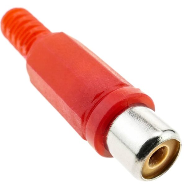 CONECTOR RCAH AEREO PLATICO ROJO