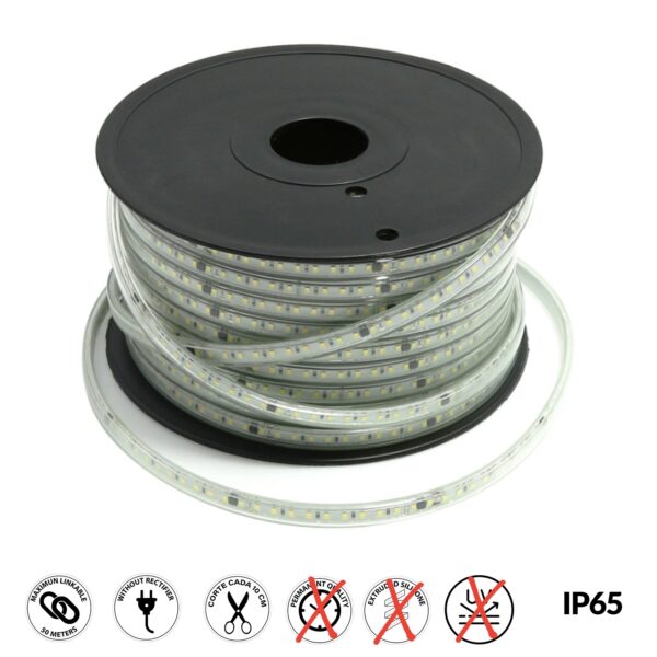 Tira LED 220VAC SMD2835 110LED/m 12W/m ww cálida 3000K