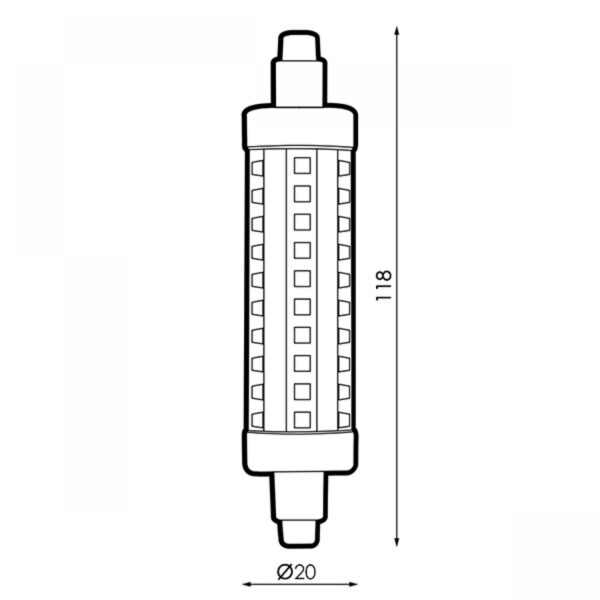 Lámpara Led R7S 118mm 10W 800Lm calido ww - Imagen 2