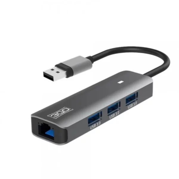 HUB 3GO USB 3.0 3 PUERTOS USB3.0+LAN RJ45