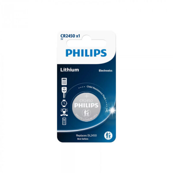 Pila Litio CR2450 PHILIPS 3Vdc