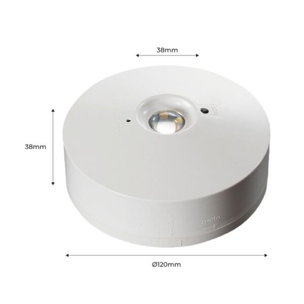 Luz de emergencia LED para superficie 150lm 2,5W - 3 horas IP20