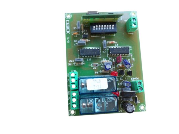 Receptor  radio frecuencia de 433,92 Mhz 2 Canales Monoestable 12V tl2 cebek