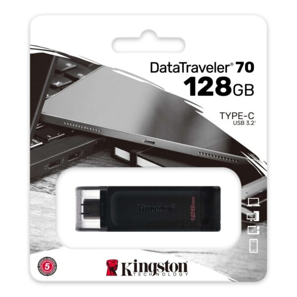 Kingston DataTraveler DT70 128GB USB C 3.2 Negro