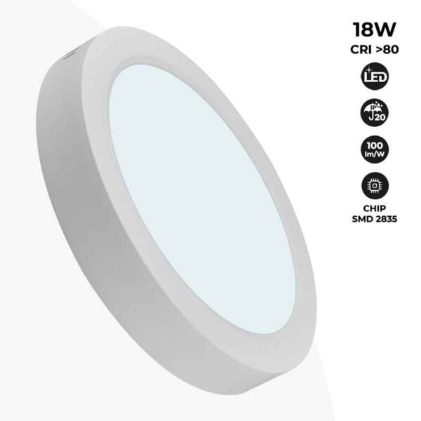 Plafón LED de superficie 18W Alta Eficiencia blanco frio 6000K