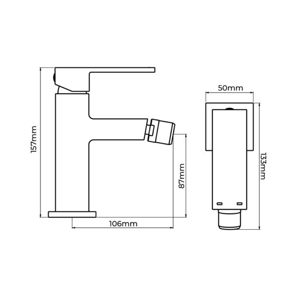 GRIFO MONOMANDO DE BIDET SERIE GETARIA EDM - Imagen 2