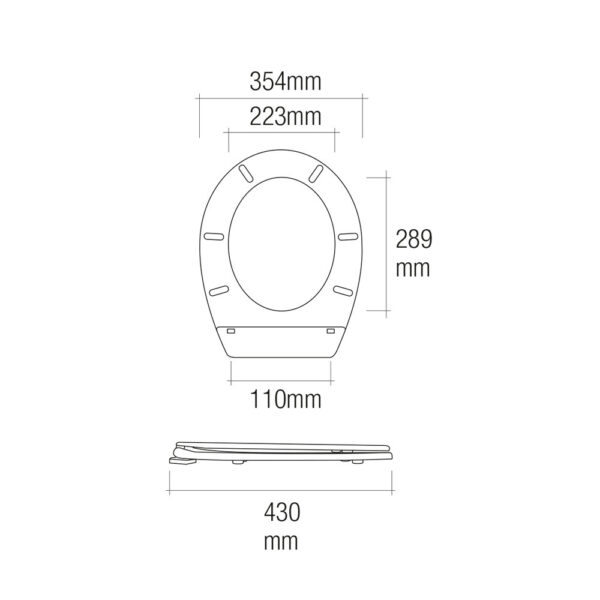 TAPA WC TOP BLANCA 1390g CON TORNILLOS EDM - Imagen 2