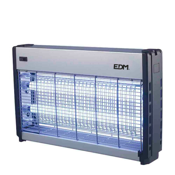 MATA INSECTOS PROFESIONAL ELÉCTRICO 2x15W 100m² 9x10x31cm COLOR CROMO/NEGRO EDM