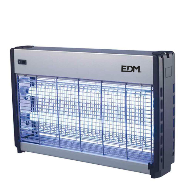 MATA INSECTOS PROFESIONAL ELÉCTRICO 2x20W 150m²  64x10x36cm COLOR CROMO/NEGRO EDM