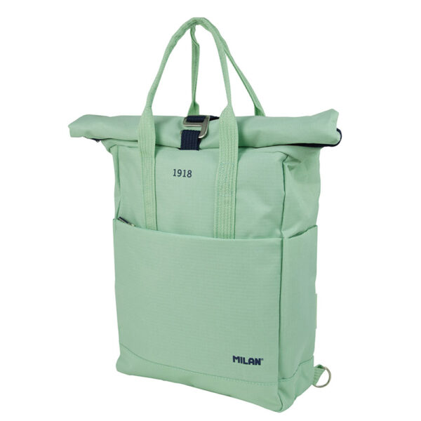 MOCHILA URBANA CON CIERRE SUPERIOR ENROLLABLE 10 L. SERIE 1918, VERDE MILAN