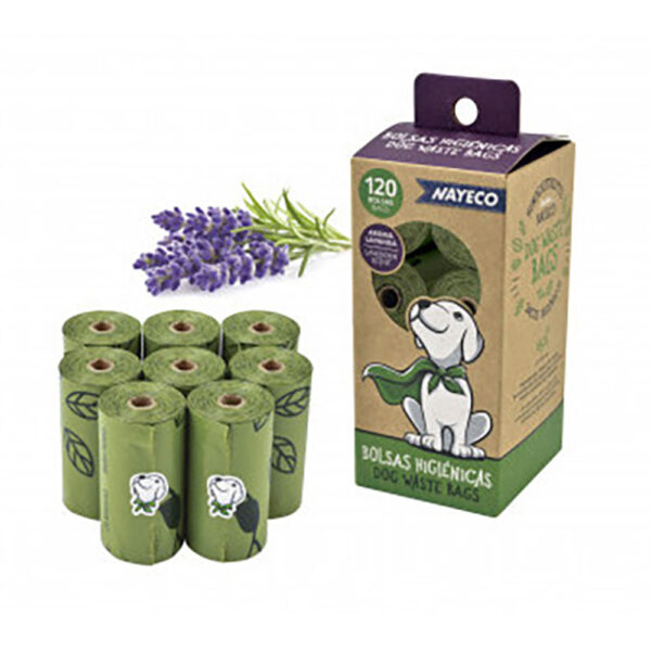 PACK 8 ROLLOS DE BOLSAS HIGIENICAS AROMA LAVANDA NAYECO