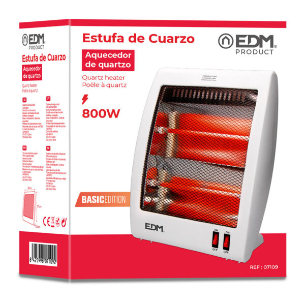 ESTUFA DE CUARZO - MODELO PLANO - ANTI-VUELCO - 400-800W EDM - Imagen 2