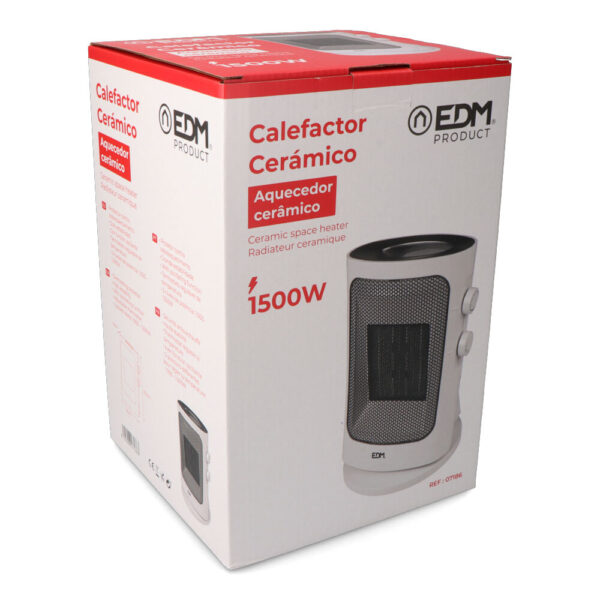 CALEFACTOR VERTICAL OSCILANTE 1000-1500W COLOR GRIS EDM - Imagen 3