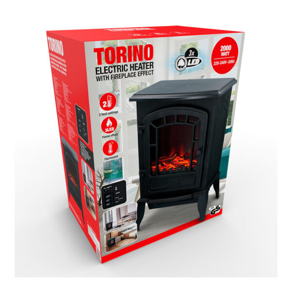 ESTUFA/CHIMENEA DE LED MODELO TORINO 2000W - Imagen 6