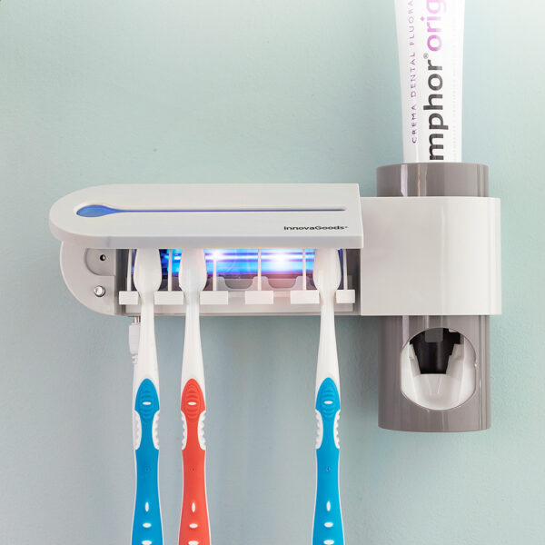 ESTERILIZADOR UV DE CEPILLOS DENTALES CON SOPORTE Y DISPENSADOR  DE DENTÍFRICO SMILUV INNOVAGOODS - Imagen 3