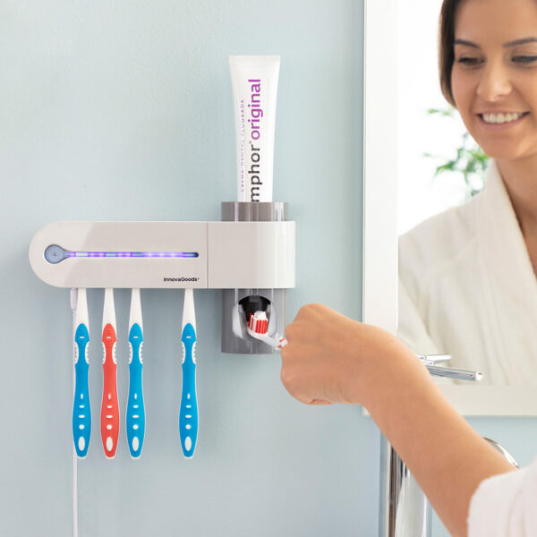 ESTERILIZADOR UV DE CEPILLOS DENTALES CON SOPORTE Y DISPENSADOR  DE DENTÍFRICO SMILUV INNOVAGOODS - Imagen 6