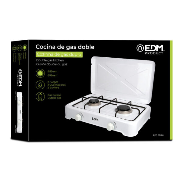 COCINA DE GAS ESMALTADA 2 FUEGOS  EDM - Imagen 2