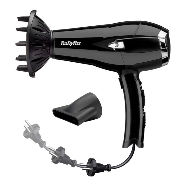 SECADOR DE PELO 2000W NEGRO CON CABLE RETRÁCTIL - Imagen 2