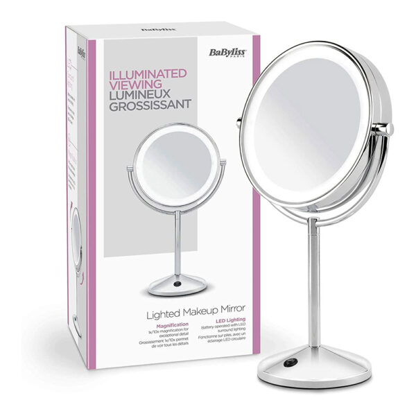 ESPEJO DE MAQUILLAJE CROMADO LED X10 AUMENTOS 9436E BAYBLISS - Imagen 3