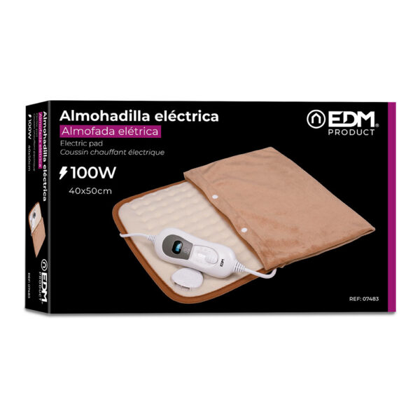 ALMOHADILLA ELECTRICA REVERSIBLE - 100W - CON FUNDA - 40x50cm - EDM - Imagen 2