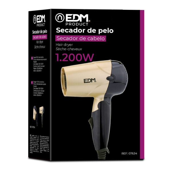 SECADOR DE CABELLO DE VIAJE. BI-TENSION. 1000-1200W. EDM - Imagen 3