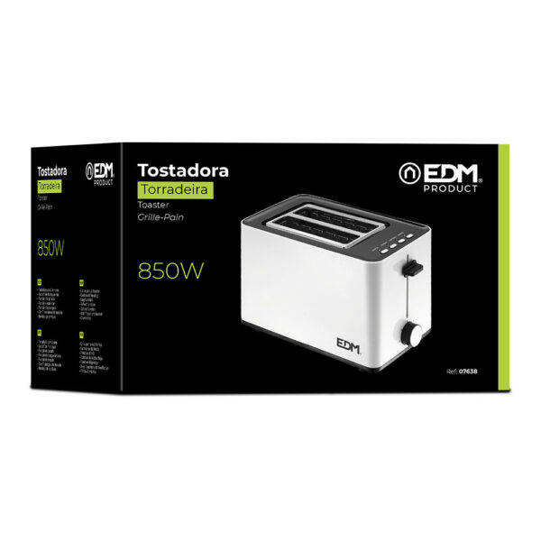 TOSTADORA DOBLE RANURA WHITE DESIGN 850W EDM - Imagen 2