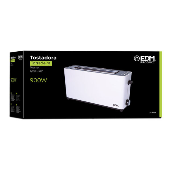 TOSTADORA RANURA LARGA  WHITE DESIGN 900W  EDM - Imagen 2