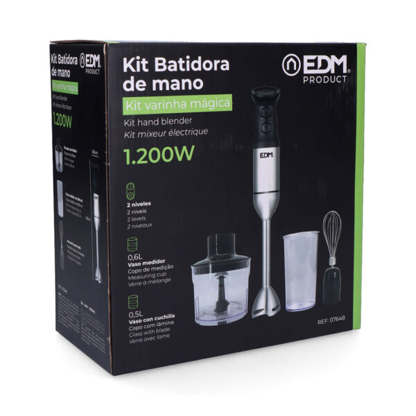 BATIDORA DE MANO 1200W CON ACCESORIOS EDM - Imagen 2