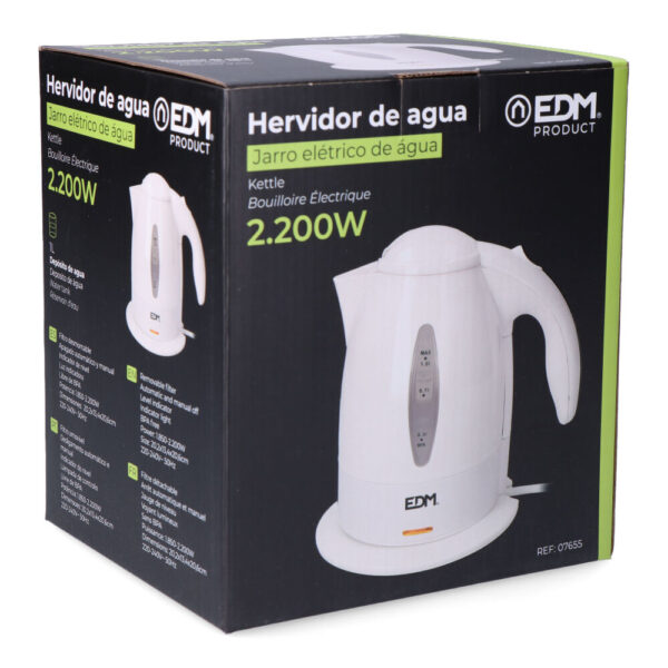 HERVIDOR DE AGUA ELECTRICO "KETTLE" 2200W 1L  EDM - Imagen 3