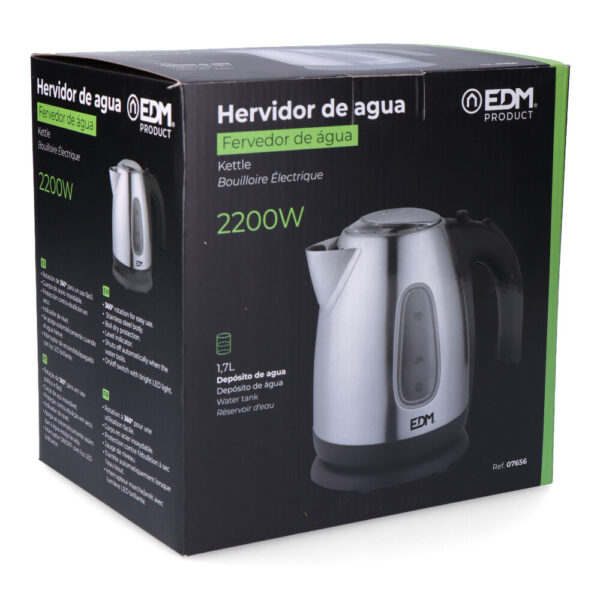 HERVIDOR DE AGUA ELECTRICO "KETTLE". 2200W 1,7 L   EDM - Imagen 3