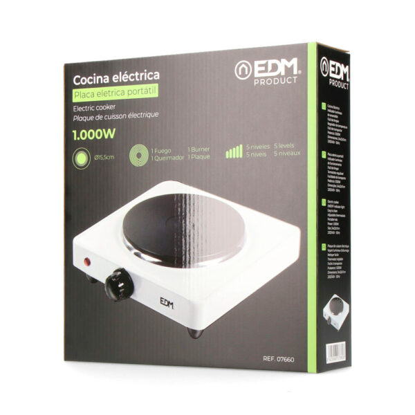 COCINA ELECTRICA 1 FUEGO 1000W  EDM - Imagen 3