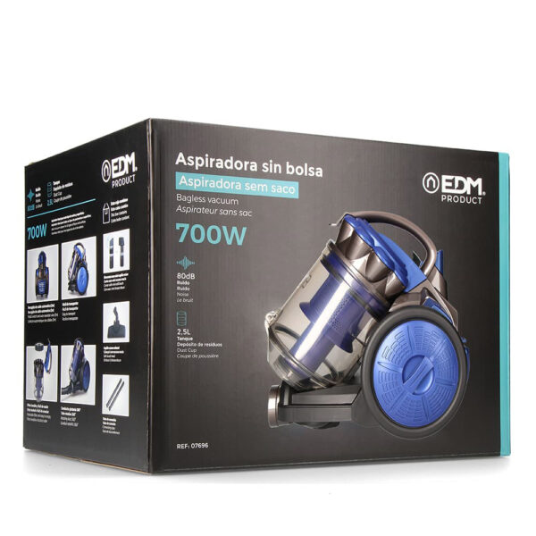 ASPIRADORA MULTICICLONICO  CLASE "A" 700W 2,5 L.  EDM - Imagen 7