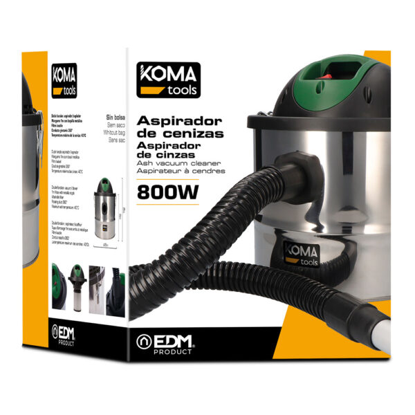 ASPIRADORA DE CENIZAS 800W Ø25x30cm KOMA TOOLS - Imagen 2