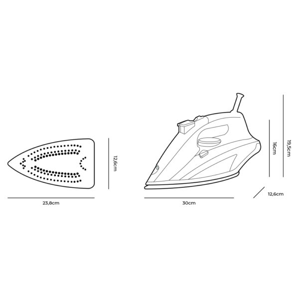 PLANCHA DE VAPOR 2800W 220-240V MODELO GRANDE EDM - Imagen 8