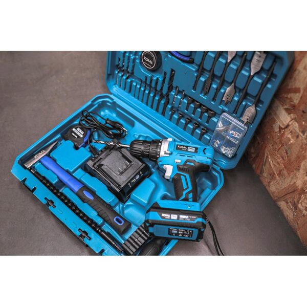 KIT MALETIN TALADRO ATORNILLADOR CON 70 ACCESORIOS 20V CON BATERÍA Y CARGADOR KOMA TOOLS - Imagen 6