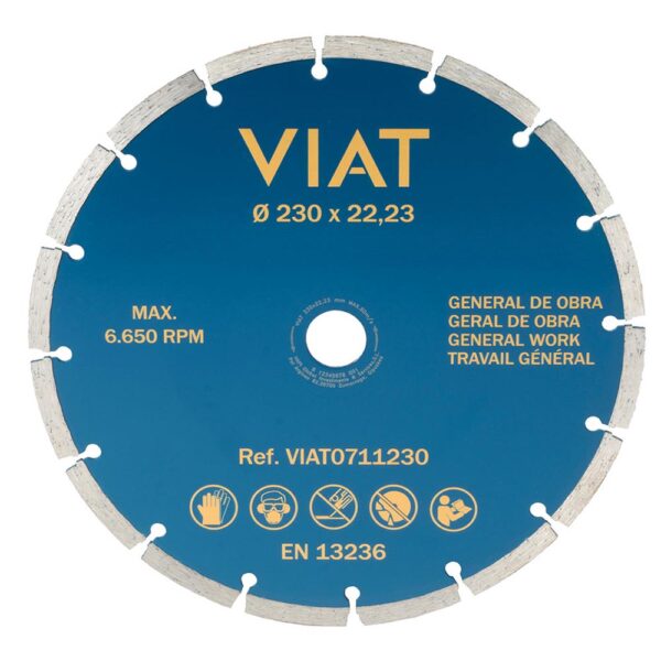 DISCO DIAMANTADO SEGMENTADO Ø230x3x22,23mm VIAT0711Ø230 VIAT