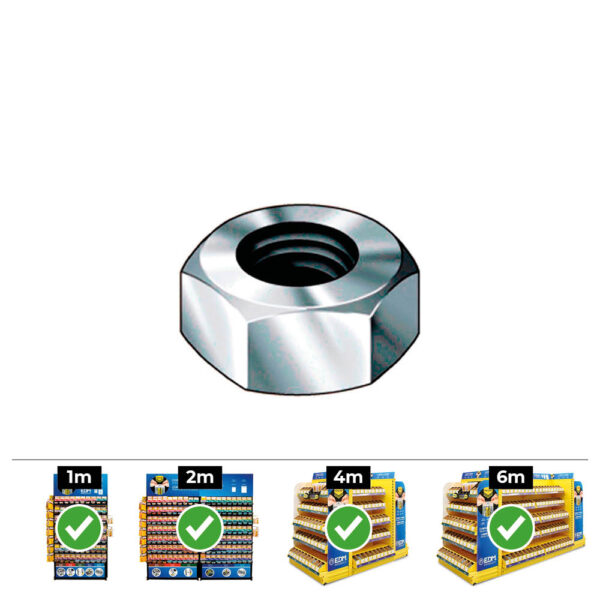 CAJA 250 unid. TUERCA HEXAGONAL DIN/REF 934 Ø8mm ZINCADO CELO