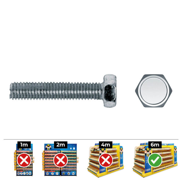 CAJA 100 unid. TORNILLO METRICA HEXAGONAL DIN/REF 933 Ø8x16mm ZINCADO CELO