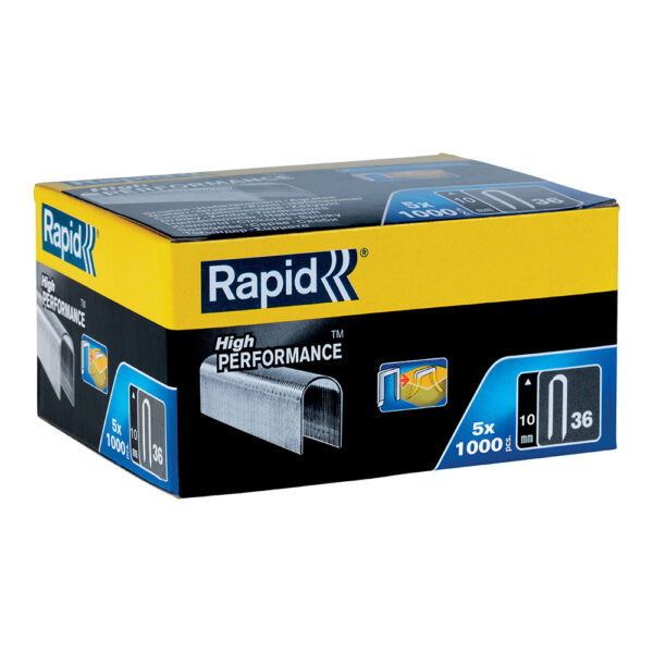 CAJA 5000 GRAPAS PARA CABLE 36 10mm. 5x1000 unid. DP 11884410 RAPID