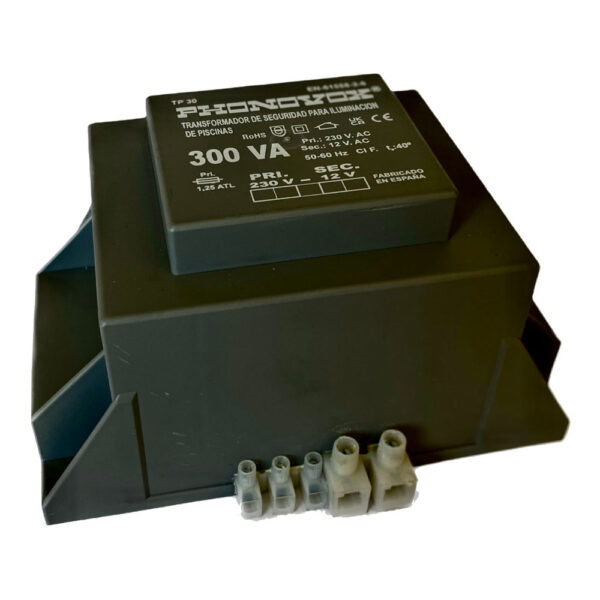 TRANSFORMADOR POOL 300VA 230/12V 50-60Hz. IP-00 REGLETA TP30300 PHONOVOX