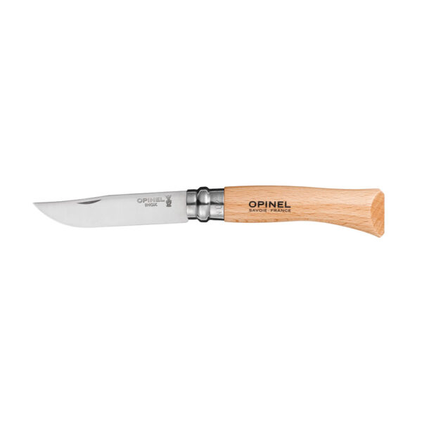 NAVAJA Nº7 DE ACERO INOXIDABLE HOJA 8cm. PUÑO MADERA DE HAYA. OPINEL