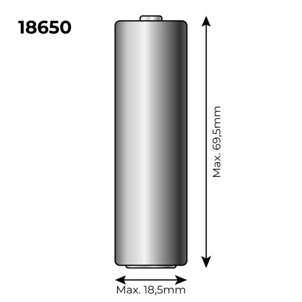 PILA DE LITIO RECARGABLE 3,7V 2300mAh (RECAMBIO REF: 36100/36105/36115/70390) MOD: 18650  Ø18´5mm x 69´5mm