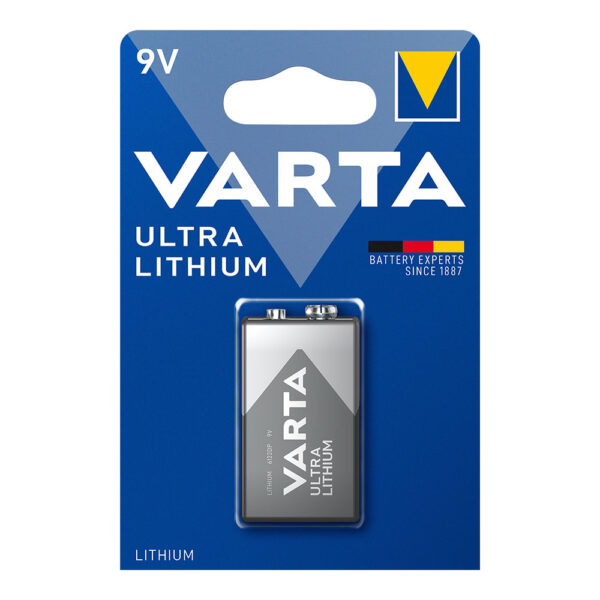 PILA VARTA ULTRA LITHIUM 9V - 6LR61 (BLISTER 1 unid.) 26,5x17,5x48,5mm