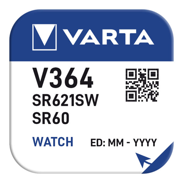 MICRO PILA DE BOTON VARTA SR60 - V364 1,55V (BLISTER 1 unid.) Ø6,8x2,15mm